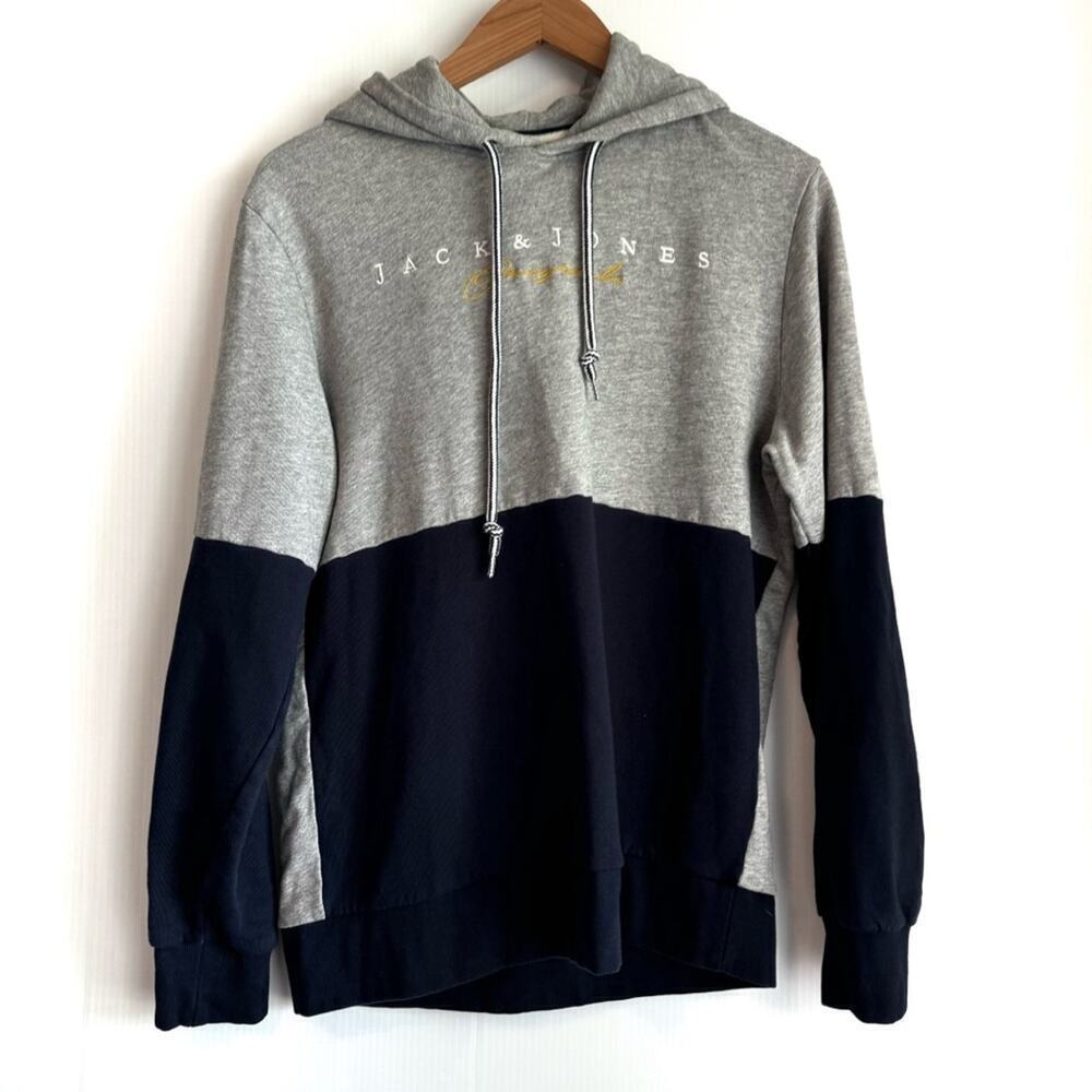 Jack&Jones Originals baby and grey hoodie hooded sweatshirt size large